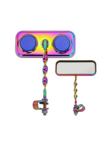 Rectangle Flat Twisted Mirror Oil Slik Blue...